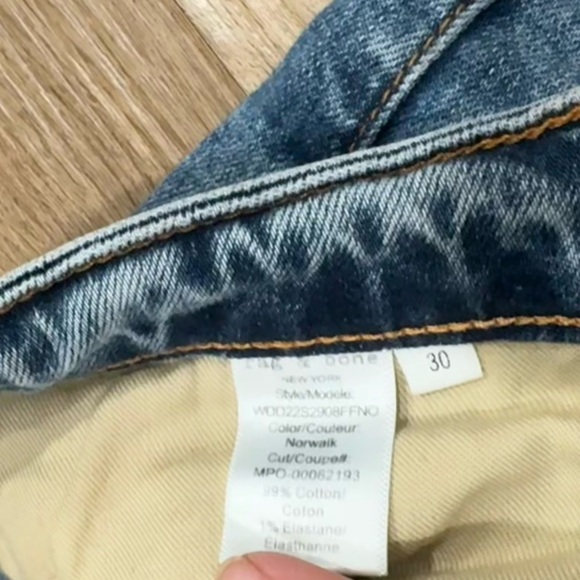 Rag‎ & Bone High Rise Casey Flare - Norwalk Medium Acid Wash Size 30 - Picture 9 of 9